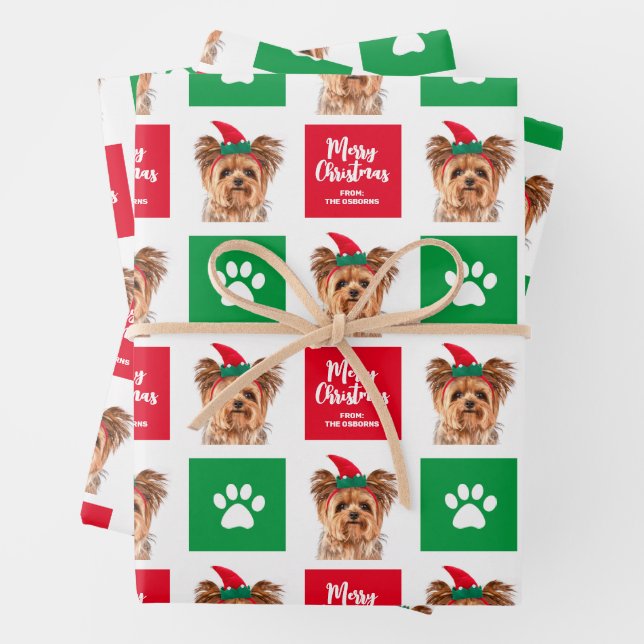 Customisable Dogs Christmas Wrapping Paper (In situ)