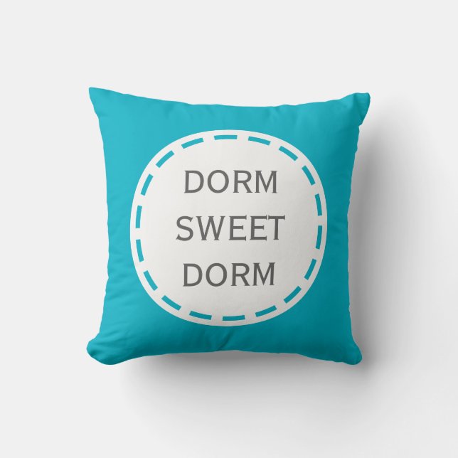 Customisable Dorm Sweet Dorm Throw Pillow (Front)