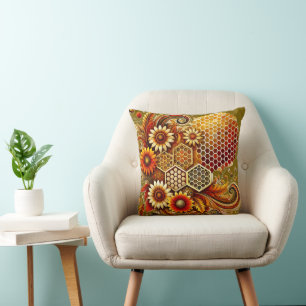 Customisable Double-Sided Throw Pillow Honeycomb