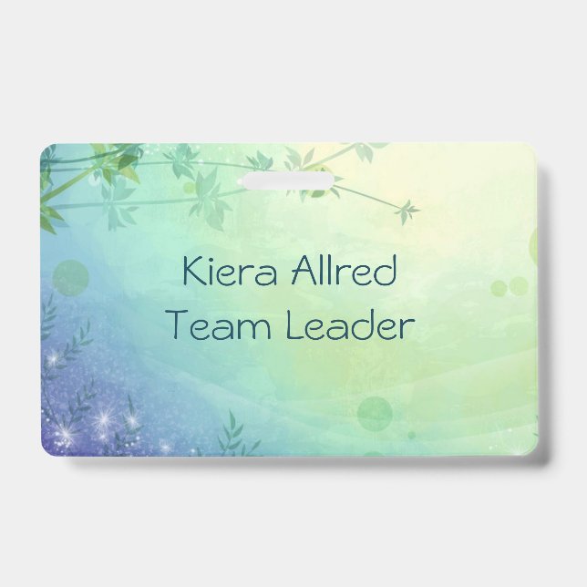 Customisable dreamy natural landscape ID badge (Front)