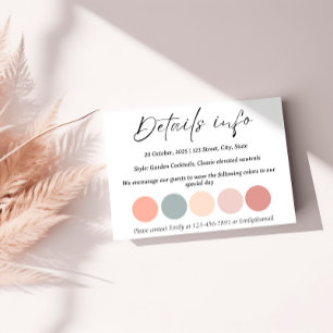Customisable Dress Code & Garden Cocktail Wedding Enclosure Card