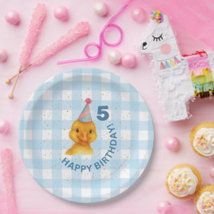 Customisable Duckling 5th Birthday Party Plate