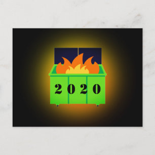 Customisable dumpster fire 2020 postcard