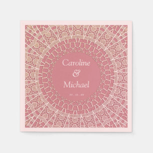 Customisable Dusty Pink Party Wedding Lace Napkin