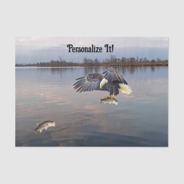 Customisable Eagle Bass Fishing Tissue Paper (Front)