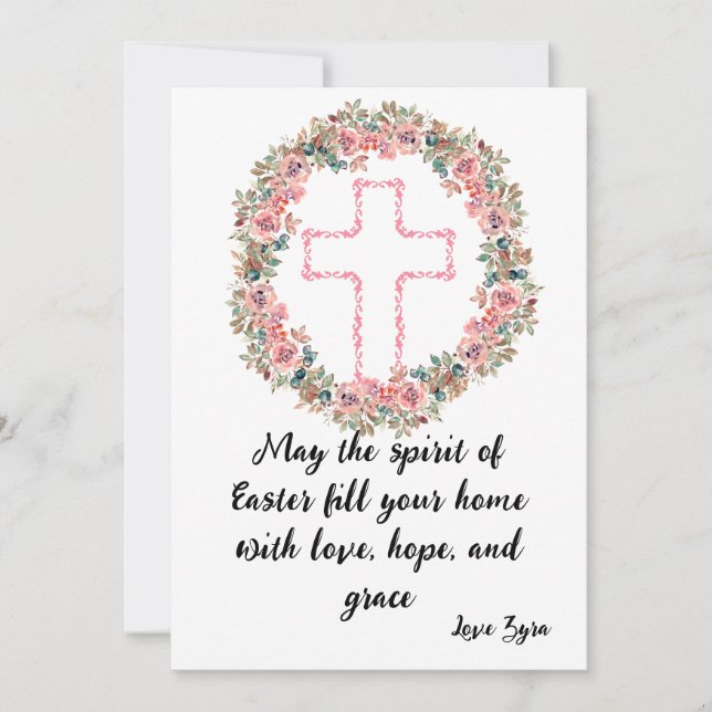 Customisable Easter Card: Love, Hope & Grace Announcement (Front)