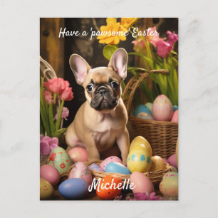 Customisable🐶 Easter Joy with Furry Friends Postcard