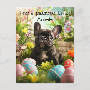 Customisable🐶 Easter Joy with Furry Friends Postcard