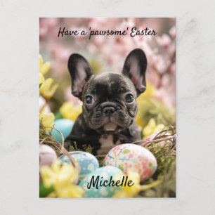  Customisable🐶 Easter Joy with Furry Friends Postcard