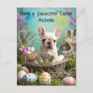 Customisable🐶 Easter Joy with Furry Friends Postcard