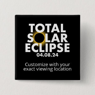 Customisable Eclipse 2024 15 Cm Square Badge
