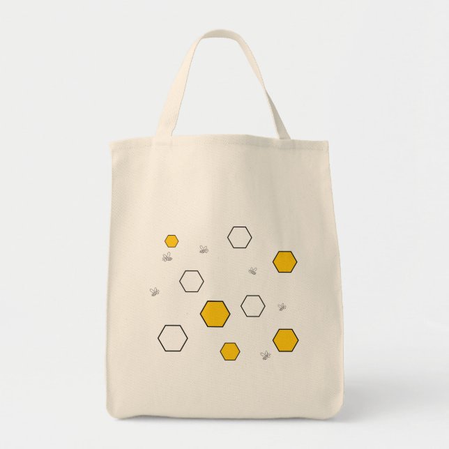 Customisable Eco-Friendly Bee Shopping Tote Bag (Front)