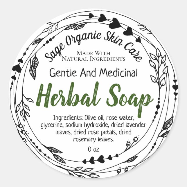 Customisable Eco Soap Label Handmade Business (Front)
