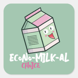 Customisable "Econo-Milk-al Choice" Square Sticker