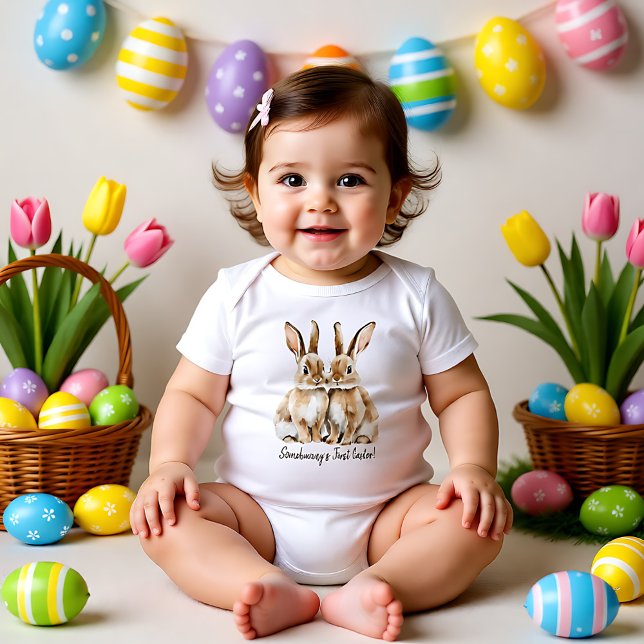 Customisable 🐇Egg-citing Bunny Romper Baby Bodysuit (Customizable 🐇Egg-citing Bunny Romper)