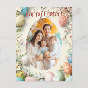 Customisable 🐇Egg-citing Snapshot Greetings Holiday Postcard
