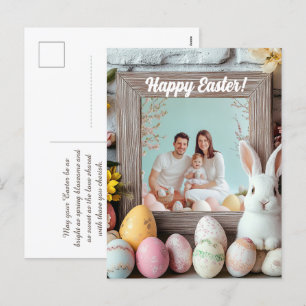 Customisable 🐇Egg-squisite Bunny Garden Greetings Holiday Postcard