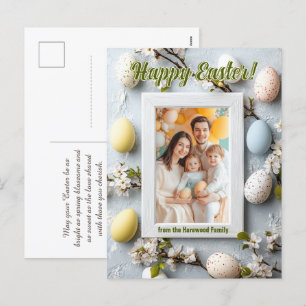 Customisable 🐇Egg-stra Cute Easter Greetings Holiday Postcard