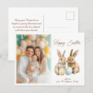Customisable 🐇Egg-stra Cute Hoppy Easter Holiday Postcard