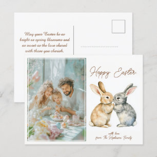 Customisable 🐇Egg-stra Cute Hoppy Easter Holiday Postcard