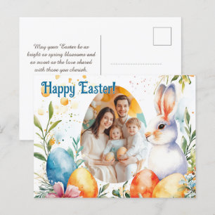 Customisable 🐇Egg-straordinary Easter Frame Holiday Postcard
