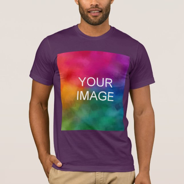 Customisable Eggplant Add Image Logo Template T-Shirt (Front)