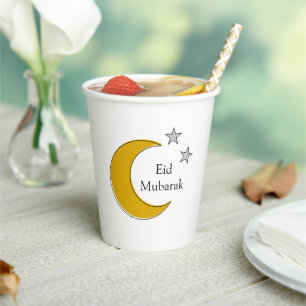 Customisable Eid Paper Cup with Moon & Stars