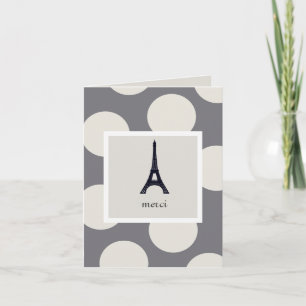 Customisable Eiffel Tower Merci Thank You Card