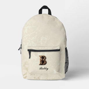 Customisable Elegant Baroque Monogram B Backpack