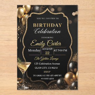 Customisable Elegant Birthday Magnetic Invitation