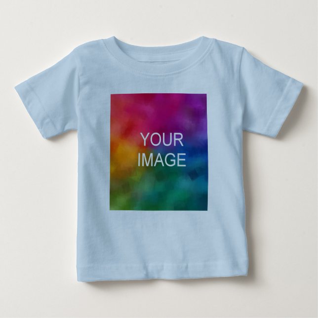 Customisable Elegant Blue Colour Trendy Template Baby T-Shirt (Front)