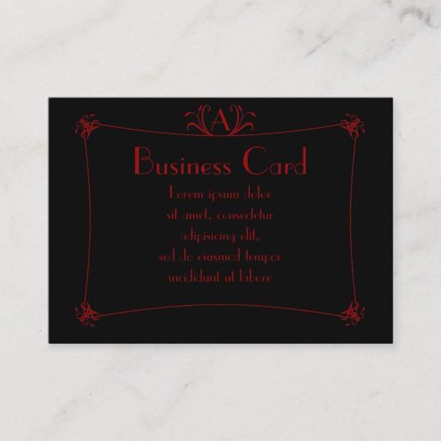 Customisable Elegant Border With Monogram Business Card (Front)