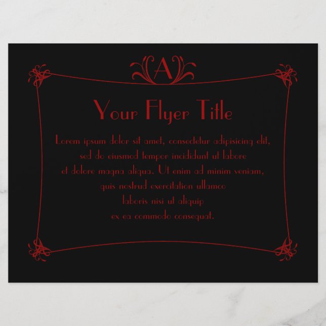 Customisable Elegant Border With Monogram Flyer (Front)