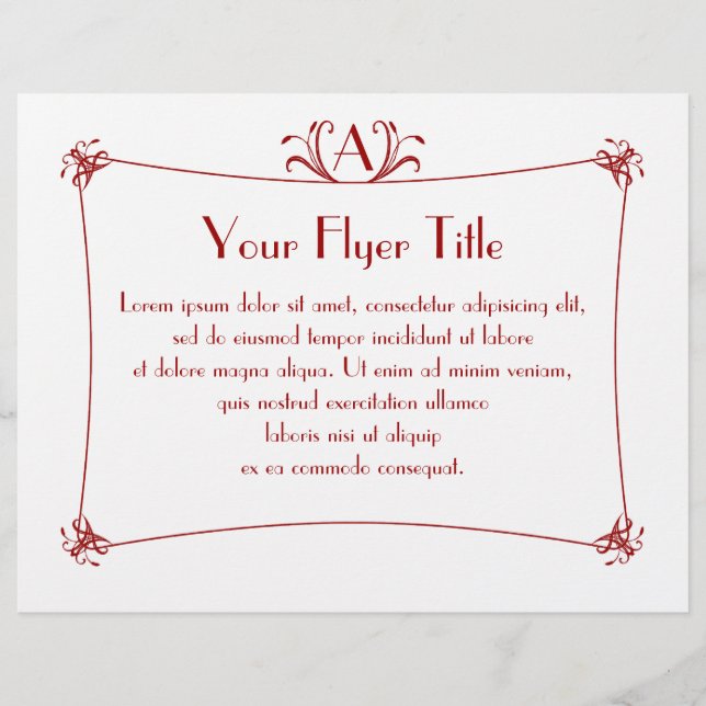 Customisable Elegant Border With Monogram Flyer (Front)