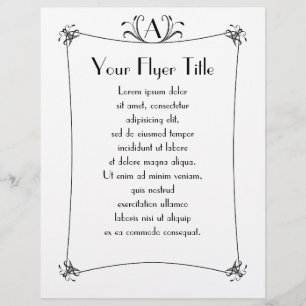 Customisable Elegant Border With Monogram Flyer