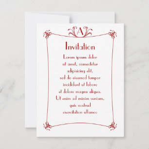 Customisable Elegant Border With Monogram Invitation
