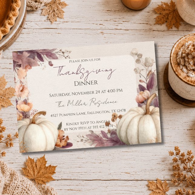 Customisable elegant Fall Thanksgiving Invitation (Creator Uploaded)