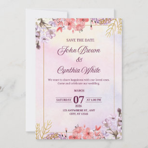 Customisable Elegant Floral Wedding Invitation