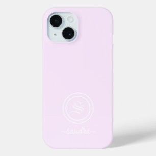 Customisable Elegant Lavender Monogram Phone Case