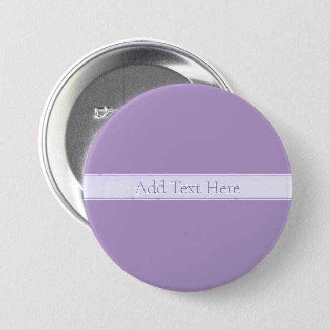 Customisable Elegant Light Lavender Purple 7.5 Cm Round Badge (Front & Back)