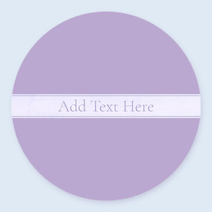 Customisable Elegant Light Lavender Purple Classic Round Sticker