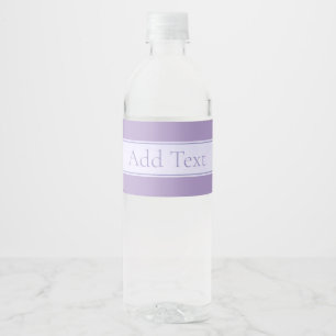 Customisable Elegant Light Lavender Purple Water Bottle Label