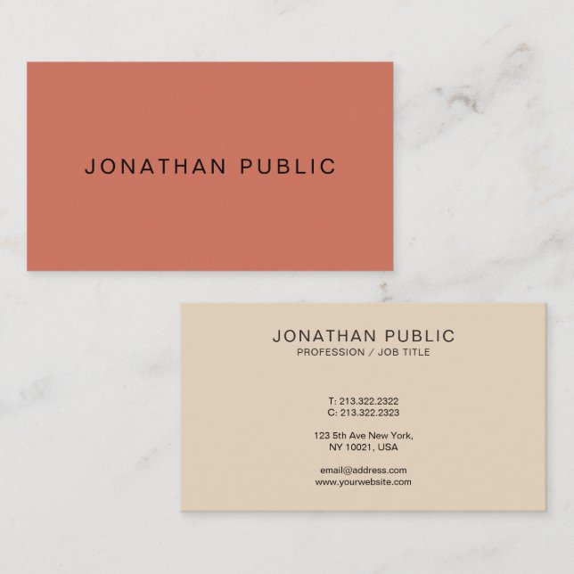 Customisable Elegant Modern Professional Template Business Card (Front/Back)