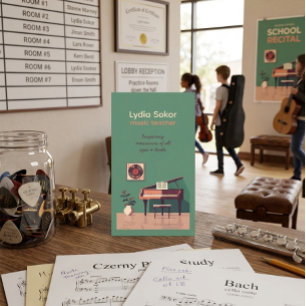 Customisable Elegant Music Teacher Business Card