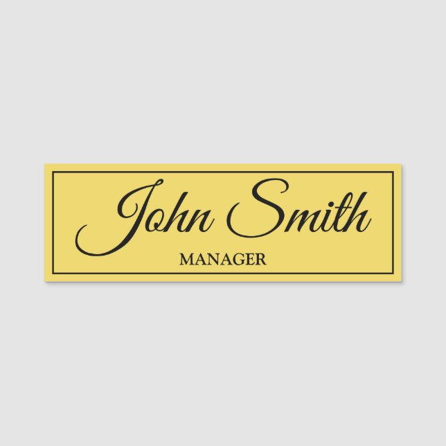 Customisable Elegant & Personalised  Name Tag (Front)