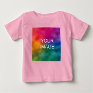 Customisable Elegant Pink Colour Trendy Template Baby T-Shirt