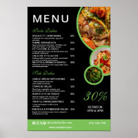 Customisable Elegant Restaurant Menu Poster