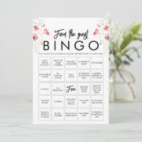 Customisable Elegant Wildflower Bingo Game Card