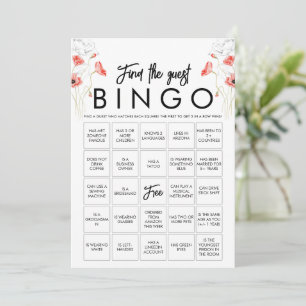 Customisable Elegant Wildflower Bingo Game Card