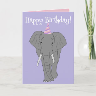 Customisable Elephant Birthday Card